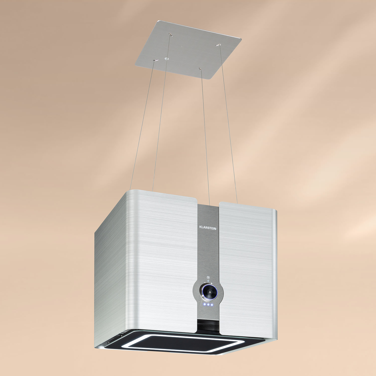 Klarstein Futurelight Smart Ostrůvkový odsavač par Recirkulace 420m³/h LED nerezová ocel