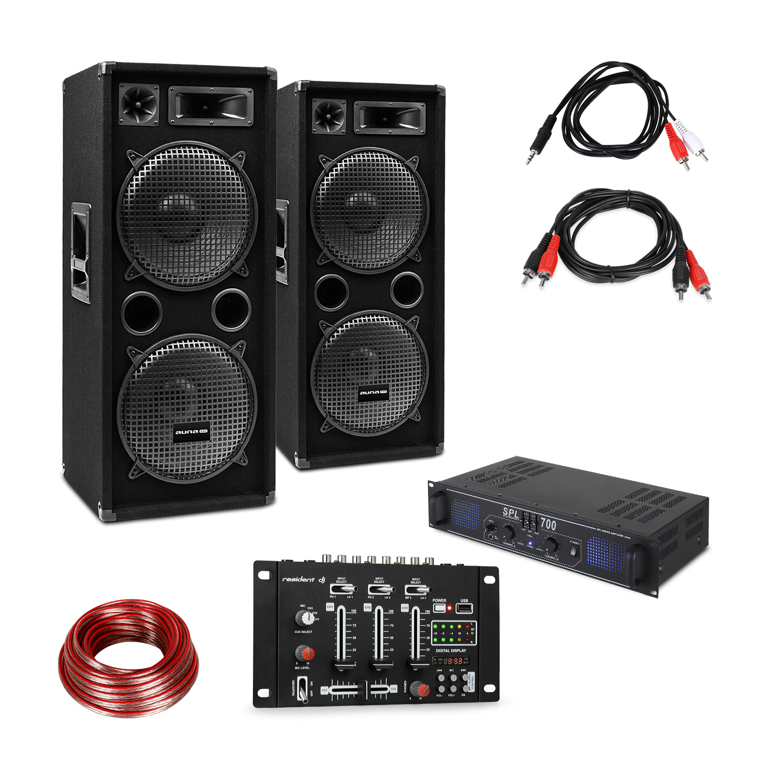 Skytec SPL700EQ zesilovač + 2 x reproduktor