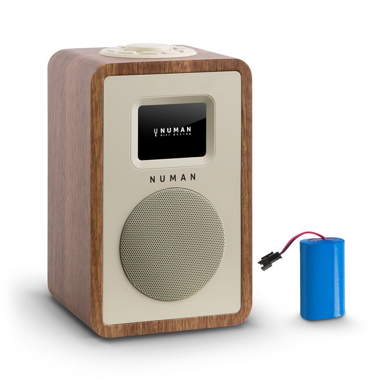 Numan Mini One Design digitální rádio bluetooth DAB + FM AUX ořech včetně nabíjecí baterie