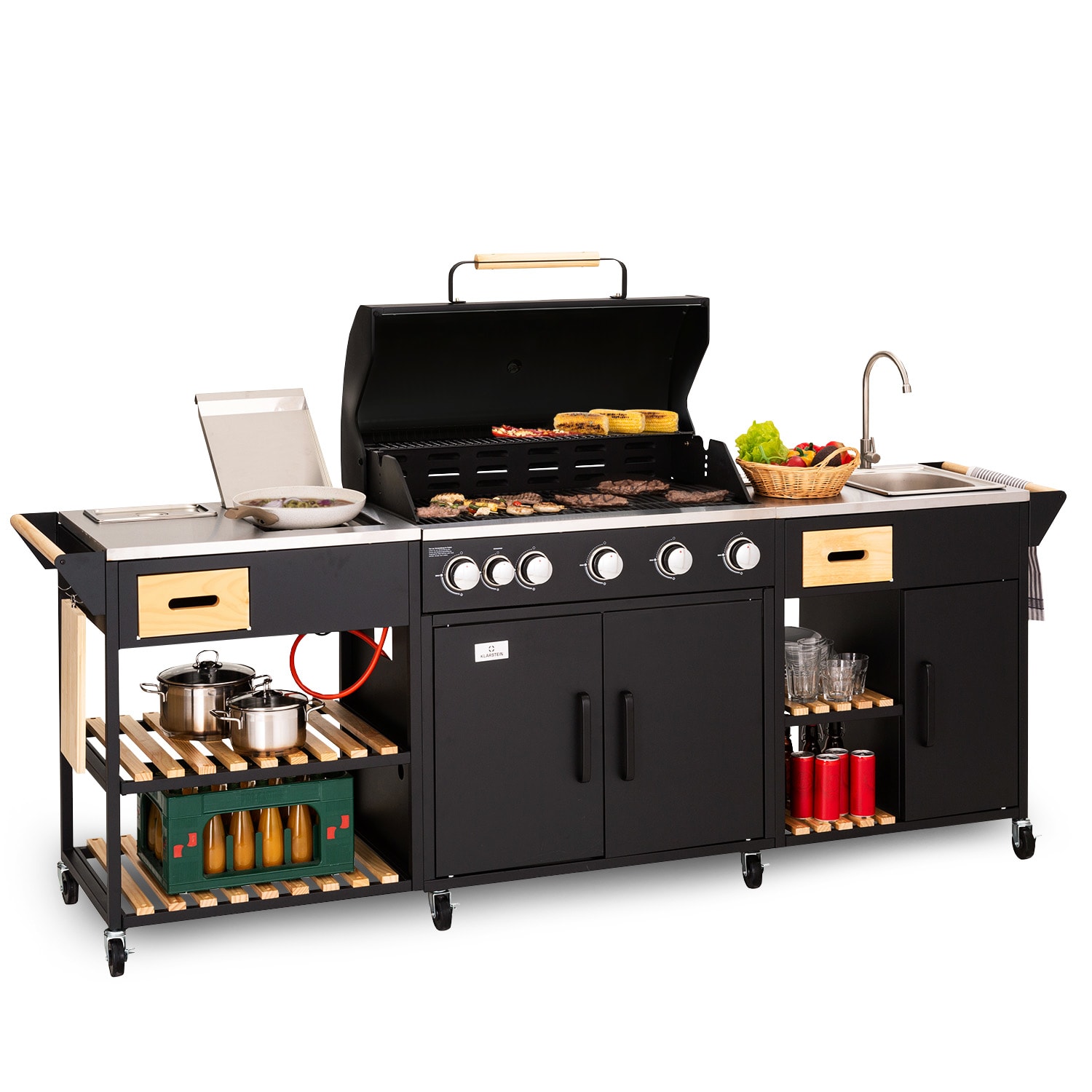 Klarstein Jersey Outdoor Kitchen s plynovým grilem a dřezem