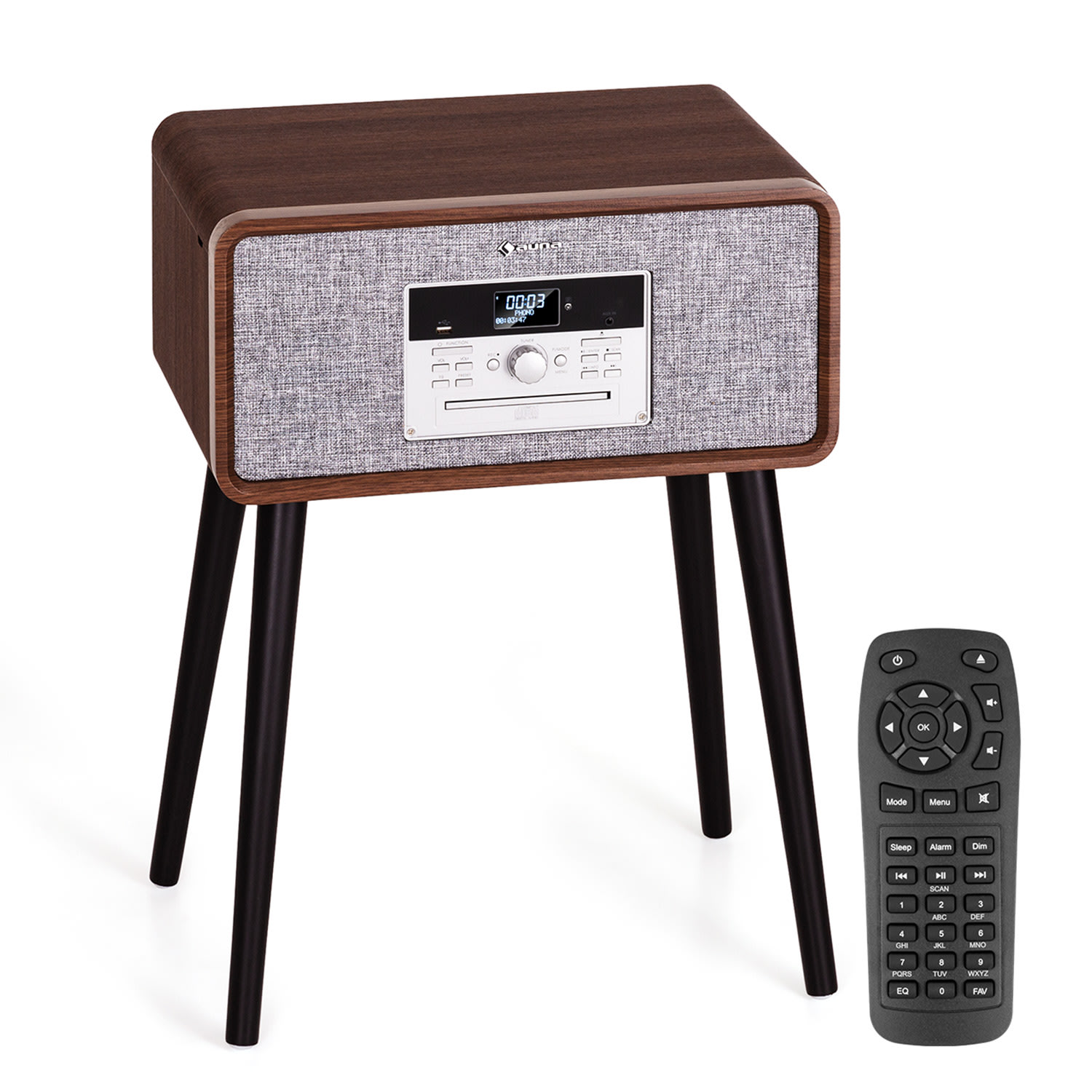Auna Gramofon Mary Ann 33 ⅓ / 45 / 78 otáček za minutu CD DAB+ UKW BT USB