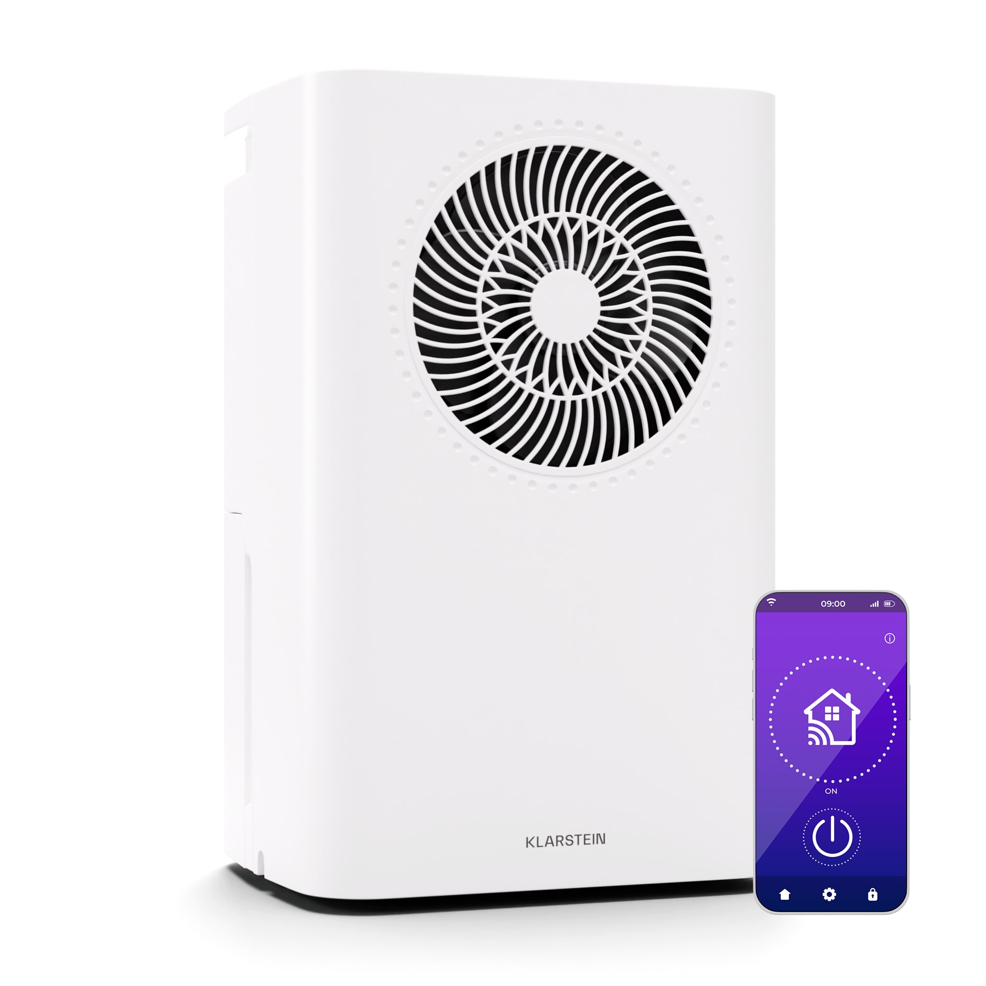 Klarstein CircleDry Smart 12 L odvlhčovač | 12 l/den | 260 W | 24 m² | WiFi | časovač | filtr
