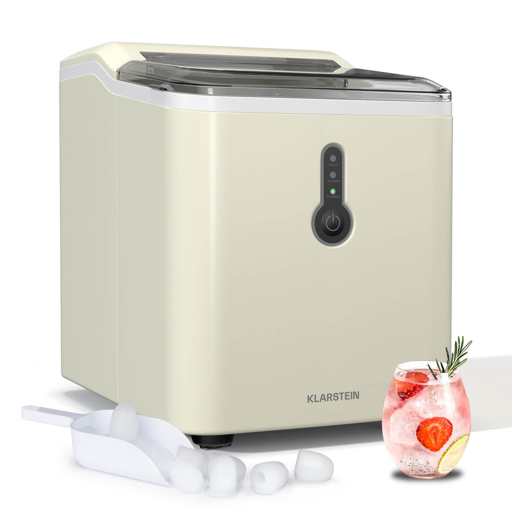 Klarstein Výrobník kostek ledu ChillOut | 12 kg/den | 9 kostek ledu za 8 minut | 120 W | nádržka na vodu