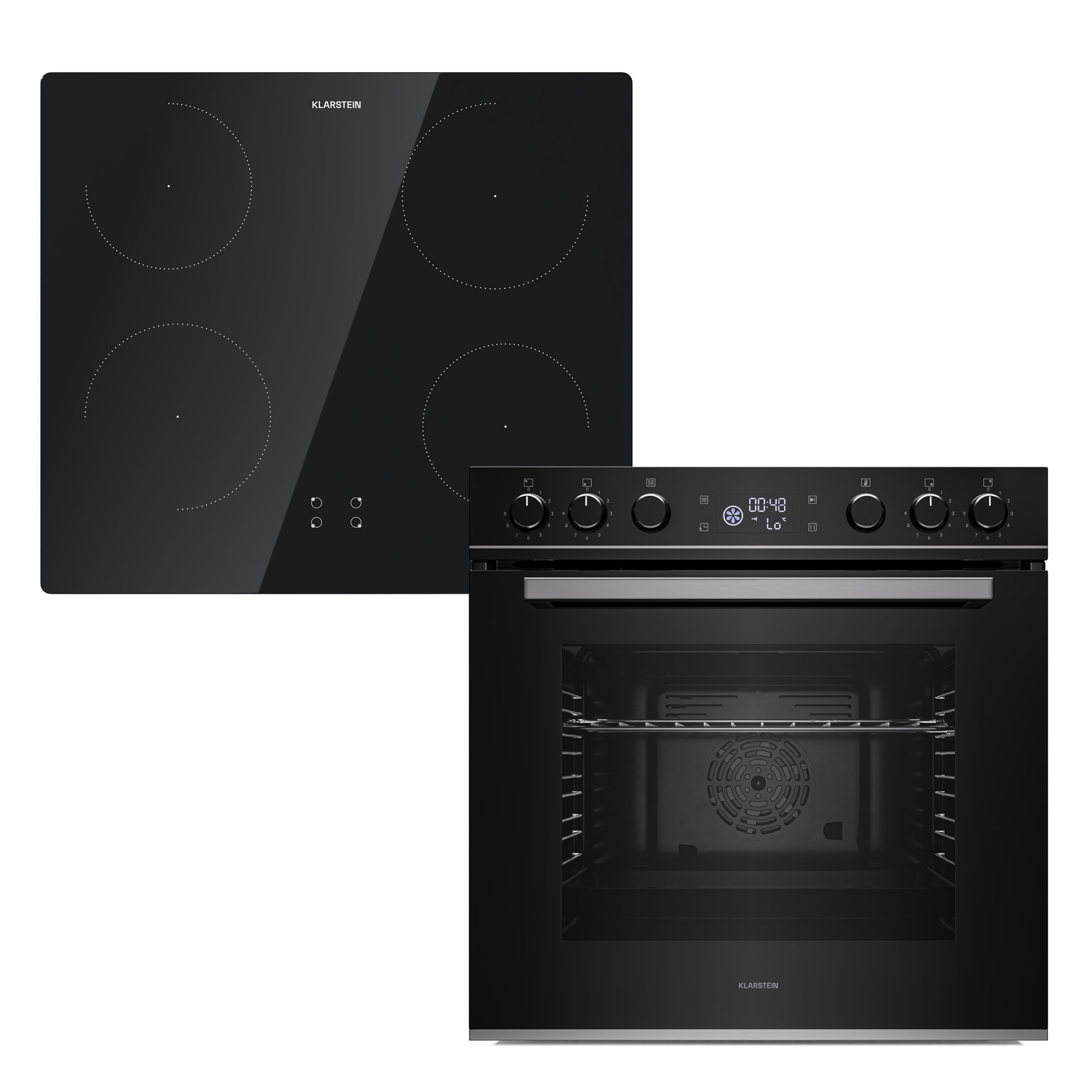 Klarstein Set trouby a indukční varné desky ControlSync | 9 funkcí | 4 varné zóny | objem 72 l