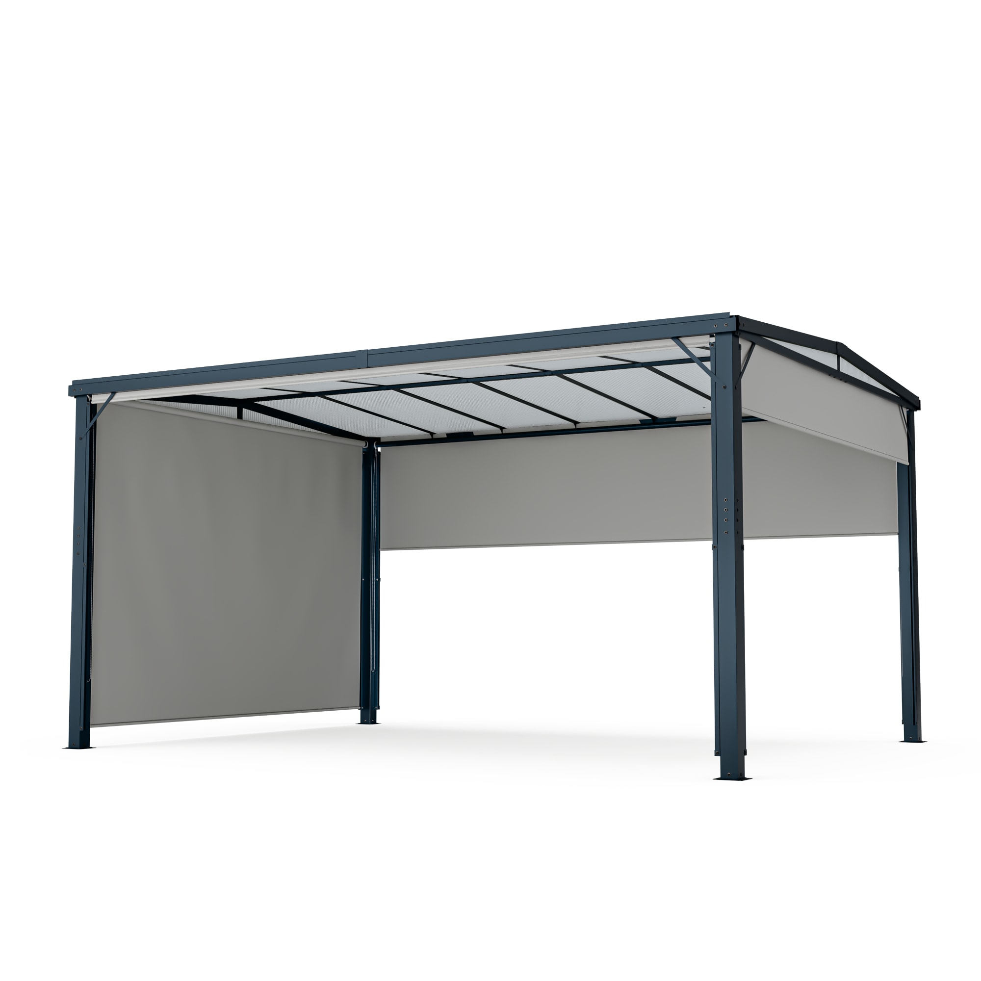 Blumfeldt Pantheon Cortina Solid Sky Pergola 3x4 | odolná proti povětrnostním vlivům | prášková barva | boční panely