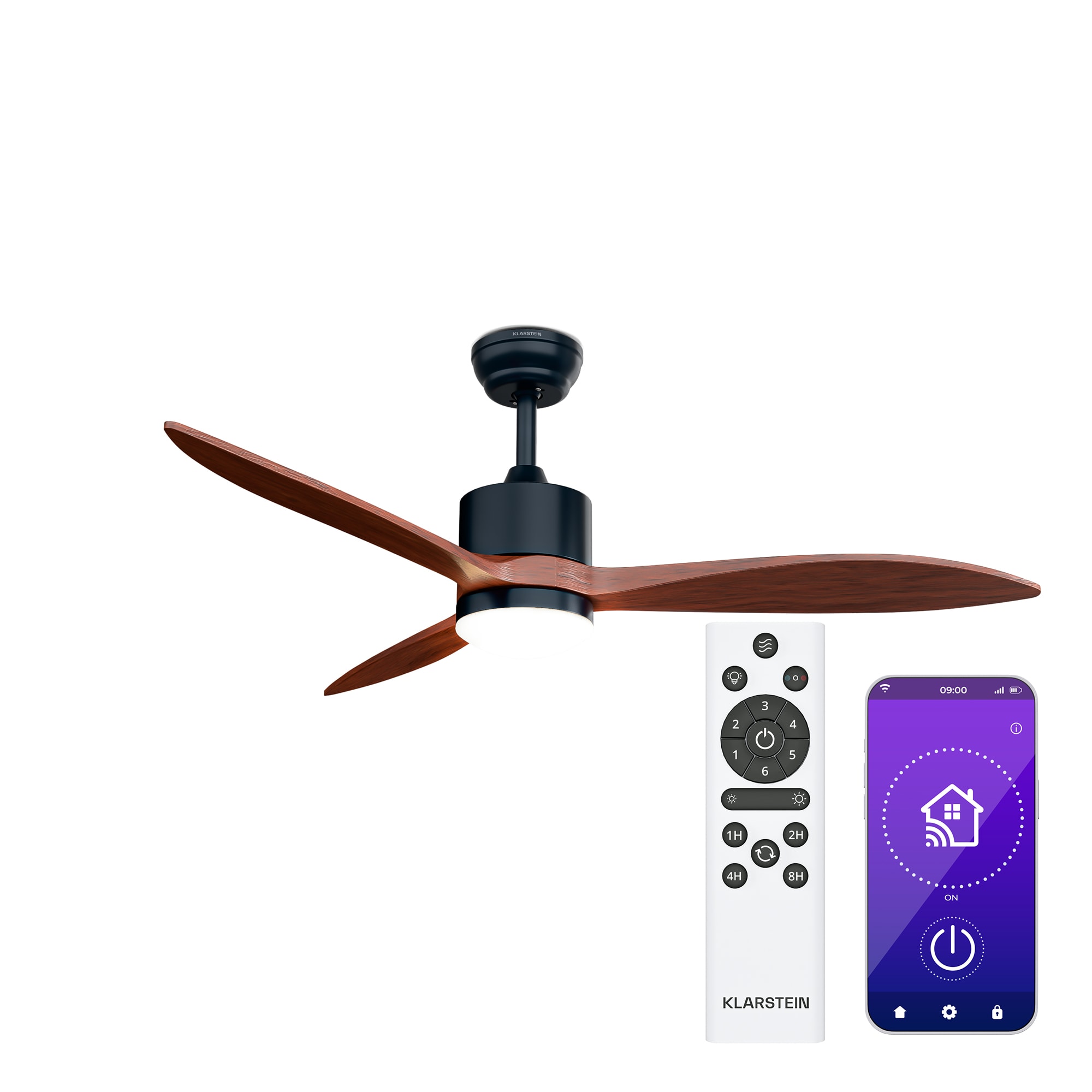 Klarstein Stropní ventilátor SkyBreeze Smart | Vnitřní i venkovní použití | Chytré ovládání | IP44 | 40 dB