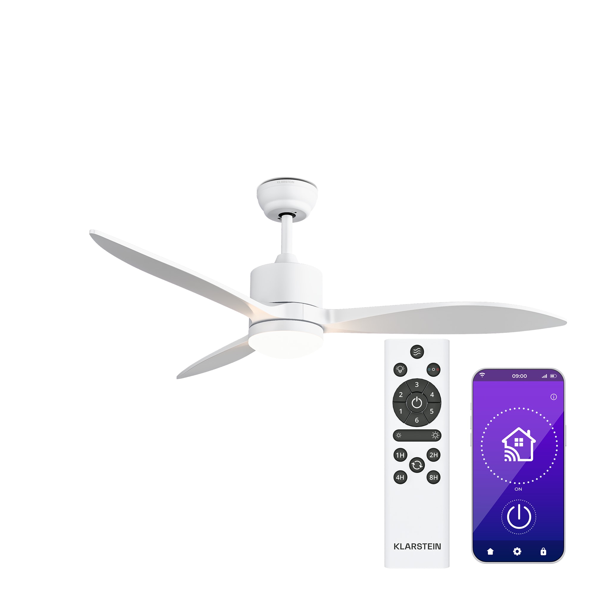 Klarstein Stropní ventilátor SkyBreeze Smart | Vnitřní i venkovní použití | Chytré ovládání | IP44 | 40 dB